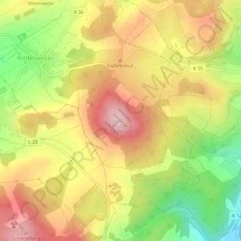Topografische Karte Ernstberg, Höhe, Relief
