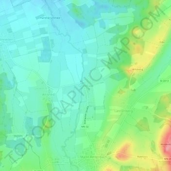 Topografische Karte Gottenau, Höhe, Relief
