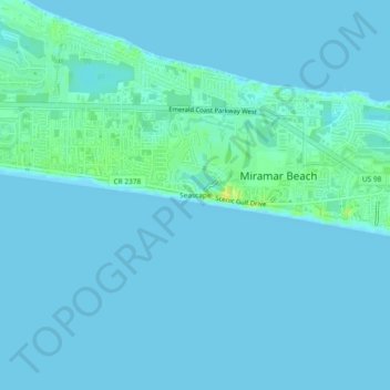 Topografische Karte Seascape, Höhe, Relief