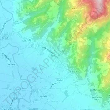 Topografische Karte Palazzo, Höhe, Relief