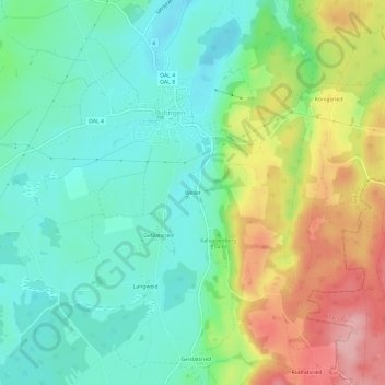 Topografische Karte Weiler, Höhe, Relief