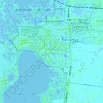 Topografische Karte Meerwijck, Höhe, Relief