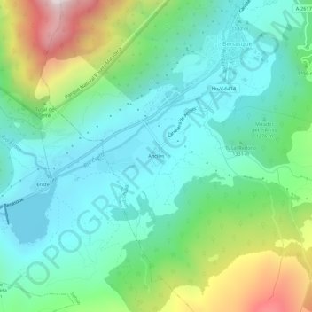 Topografische Karte Anciles, Höhe, Relief