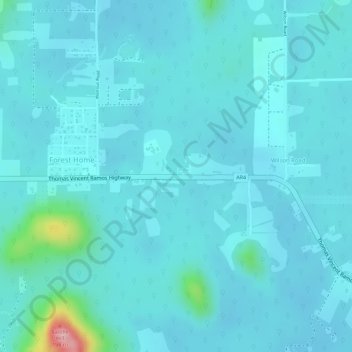 Topografische Karte Toledo, Höhe, Relief