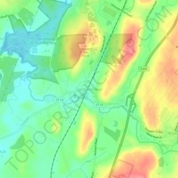 Topografische Karte Central Village, Höhe, Relief