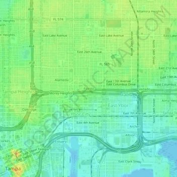 Topografische Karte Fiorito, Höhe, Relief