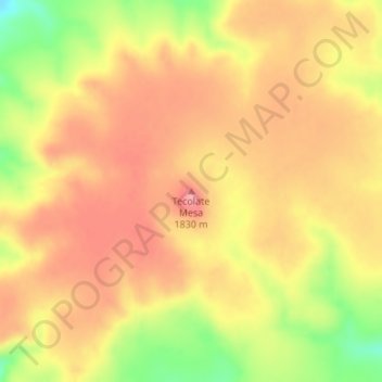 Topografische Karte Tecolate Mesa, Höhe, Relief