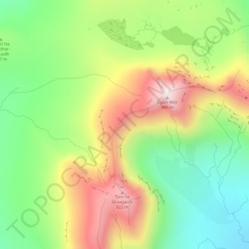 Topografische Karte Beinn Alligin, Höhe, Relief