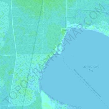 Topografische Karte Lake Worth, Höhe, Relief