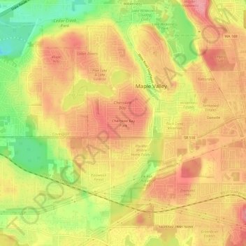 Topografische Karte Cherokee Bay Park, Höhe, Relief