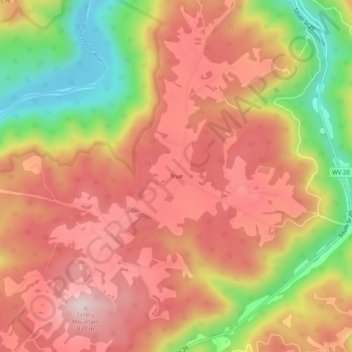Topografische Karte True, Höhe, Relief