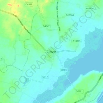 Topografische Karte Cheyur, Höhe, Relief