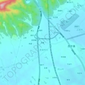 Topografische Karte 马塘, Höhe, Relief