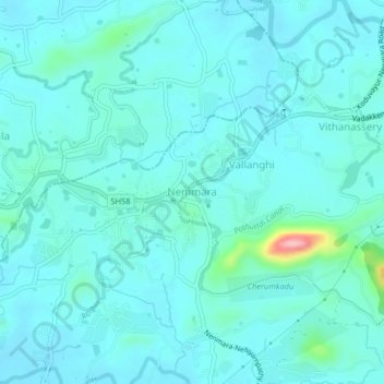 Topografische Karte Nenmara, Höhe, Relief