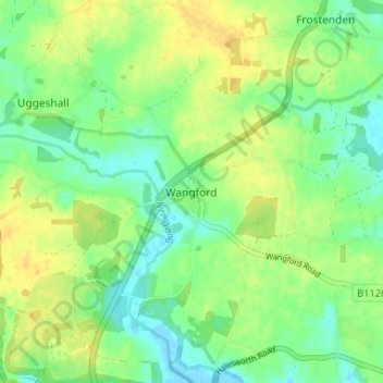 Topografische Karte Wangford, Höhe, Relief