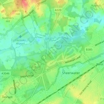 Topografische Karte Durnford Farm, Höhe, Relief