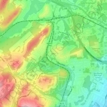 Topografische Karte Tabor, Höhe, Relief