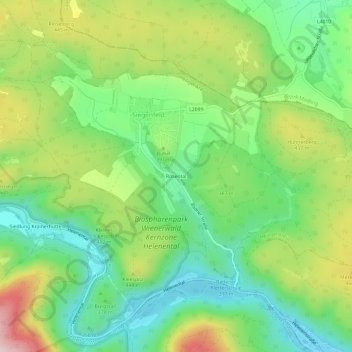 Topografische Karte Rosental, Höhe, Relief