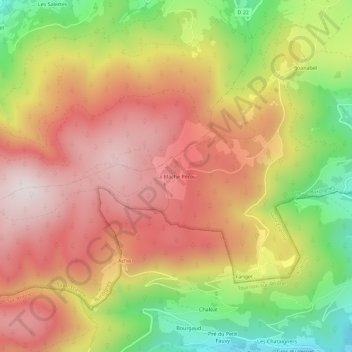 Topografische Karte La Blache Pécou, Höhe, Relief