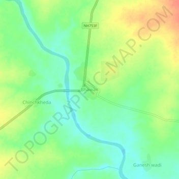 Topografische Karte Bhawan, Höhe, Relief