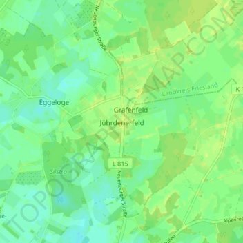 Topografische Karte Jührdenerfeld, Höhe, Relief