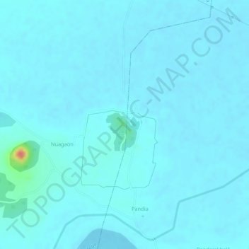 Topografische Karte Jaugada, Höhe, Relief