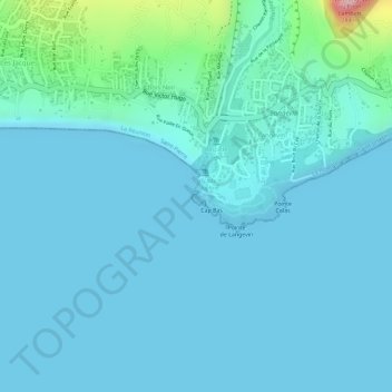 Topografische Karte Cale de Langevin, Höhe, Relief