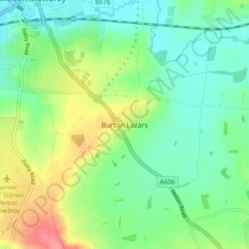 Topografische Karte Burton Lazars, Höhe, Relief