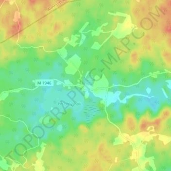 Topografische Karte Vesljunga, Höhe, Relief