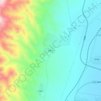 Topografische Karte 颜家沟, Höhe, Relief