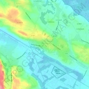 Topografische Karte Ciers, Höhe, Relief