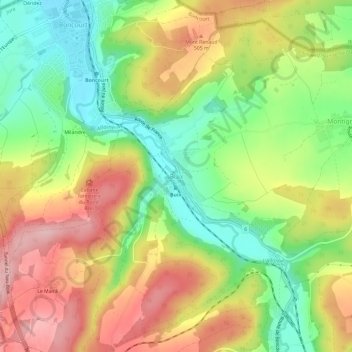 Topografische Karte Buix, Höhe, Relief