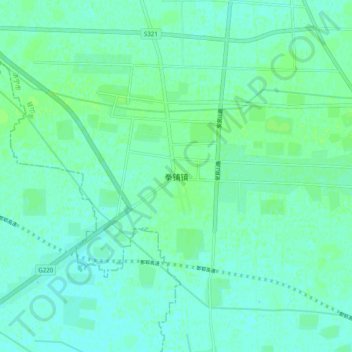 Topografische Karte 拳铺镇, Höhe, Relief