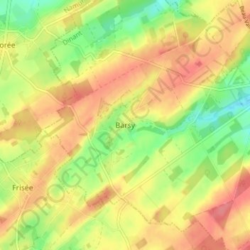 Topografische Karte Barsy, Höhe, Relief