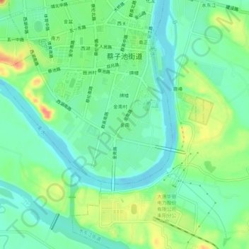 Topografische Karte 金南, Höhe, Relief