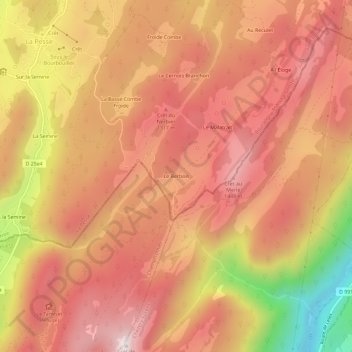 Topografische Karte Le Berbois, Höhe, Relief