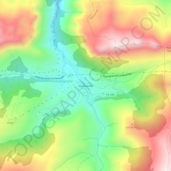 Topografische Karte Quintanilla, Höhe, Relief