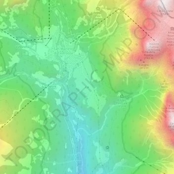 Topografische Karte Col, Höhe, Relief