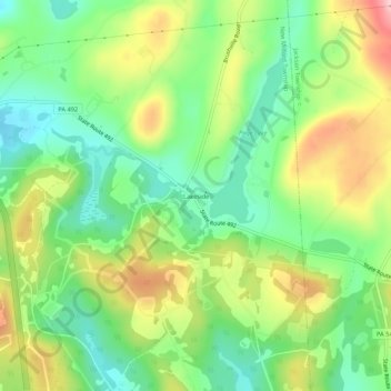 Topografische Karte Lakeside, Höhe, Relief