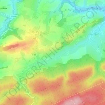Topografische Karte Hautary, Höhe, Relief