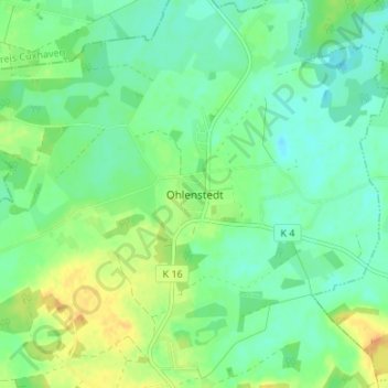 Topografische Karte Ohlenstedt, Höhe, Relief