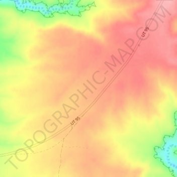 Topografische Karte Harmony Flat, Höhe, Relief