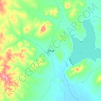 Topografische Karte 佛寺镇, Höhe, Relief