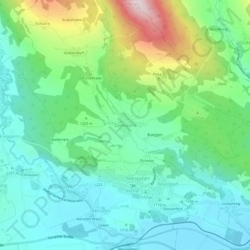 Topografische Karte Zankwarn, Höhe, Relief