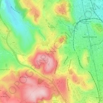 Topografische Karte La Purinière, Höhe, Relief