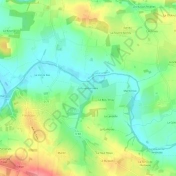 Topografische Karte La Guesdonnière, Höhe, Relief
