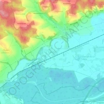 Topografische Karte Edlkofen, Höhe, Relief