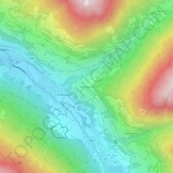 Topografische Karte Obertweng, Höhe, Relief