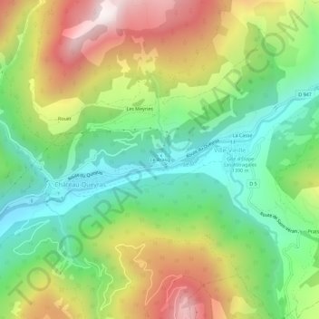 Topografische Karte Le Brasq, Höhe, Relief