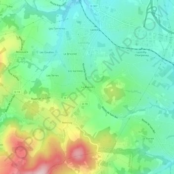 Topografische Karte La Rivoire, Höhe, Relief
